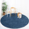payé Teppich Rund Hochflor Shaggy - 120x120cm - Blau Einfarbig Uni Flauschig Modern Boho Wohnzimmer Schlafzimmer Deko Teppiche Weich Schlafzimmer