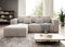 Moderno Ecksofa mit Schlaffunktion und Bettkasten Stripes - Sofa mit 3 Sitzer und Robuste überzug - Schlafcouch L-Form - Modern Couch Cord - 255x73x161 cm - Links Cremig