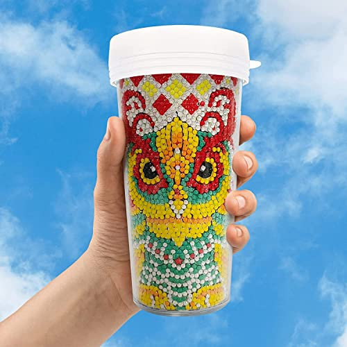 HILPATY Bouteille d'eau avec peinture diamant 5D à faire soi-même, 473 ml, sans BPA, anti-fuite, avec couvercle pour voyage, femmes, amis, collègues, enfants (D)