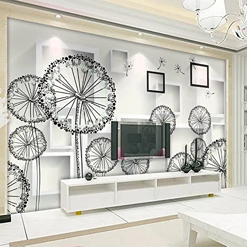 NEVRAH Tapete 3D-Wandaufkleber schwarz-weiÃŸe Pusteblume Wohnzimmer Schlafzimmer dekorative Aufkleber