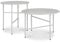 bomoe 2er Set Beistelltisch Outdoor Gartentisch Rund Kratzfeste Oberfläche - Stabiler Wohnzimmer Couchtisch Leicht In- & Outdoor Balkon Tisch Terrasse - Hellgrau Nachttisch Bett Schlafzimmer Finn