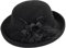 Damen-Fedora-Hut mit Blumen-Fascinator für Kentucky-Church-Derby-Hochzeitsparty, Schwarz, M/L