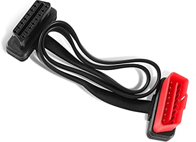 CGEAMDY OBD2-Verlängerungskabel, OBD2 16 Pin Verlängerung Male auf Dual Female Verlängerungskabel Adapter, Stecker auf Buchse Verlängerungskabel Draht Flach Adapter