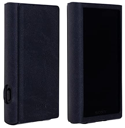 MITER CASE Compatible with Sony Walkman NW-A307 A306 A303 A300, Handmade Case Cover for A300 Series (Black)