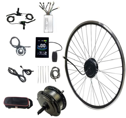 Quixnova Kit de Conversion de vélo électrique 24 V 250 W, 20/24/26/27,5/28 29 700c Kit de Conversion de Moteur de vélo électrique pour Roue Avant/arrière avec écran LCD8S,Rear-24inch