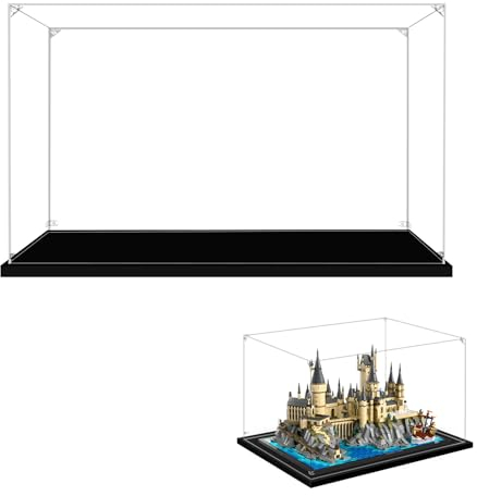 LILIKAKA Acryl-Vitrine für Lego 76419 Hogwarts-Schloss und Gelände, 36 x 28 x 24 cm, schützen Sie Ihre Sammlerstücke vor Staub mit einer transparenten Vitrine