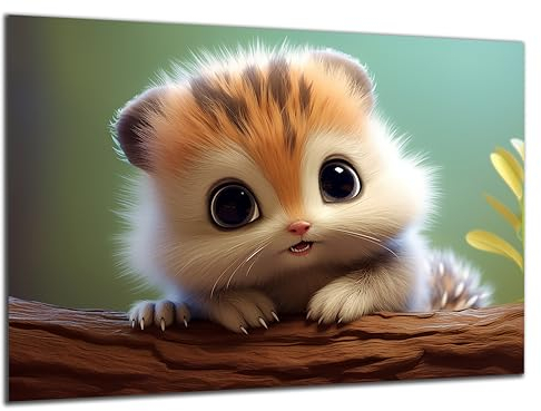 Munera Design - Bild 56x84 - süße niedliche Tiere klein - Wand-Bilder Kinder-Zimmer