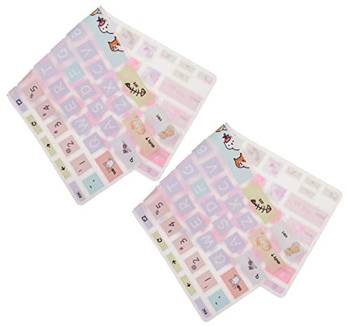 Uonlytech Laptop Keyboard Protector 2pcs Cat Pattern Covers Silicone Keyboard Skin for 11.6