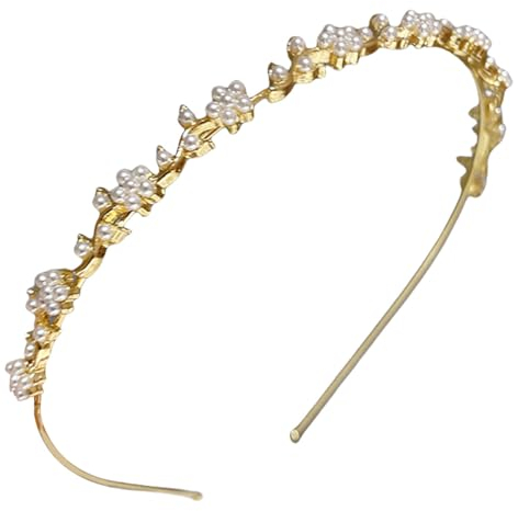 scicent Stirnband Damen Braut Headband Strass Hochzeit Haarband Dünn Kristall Perle Haarreif Mode Elegante Haar Zubehör für Frauen und Mädchen 23622