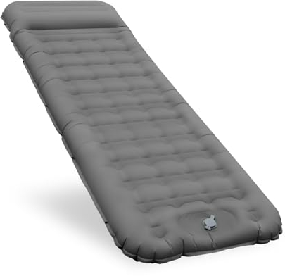 CIXMUS Matelas Gonflable Camping Épissable Matelas autogonflant, Matelas Camping 12 cm d’épaisseur Confort ultraléger avec Oreiller intégré et Pompe à Pied, Portable pour l’extérieur