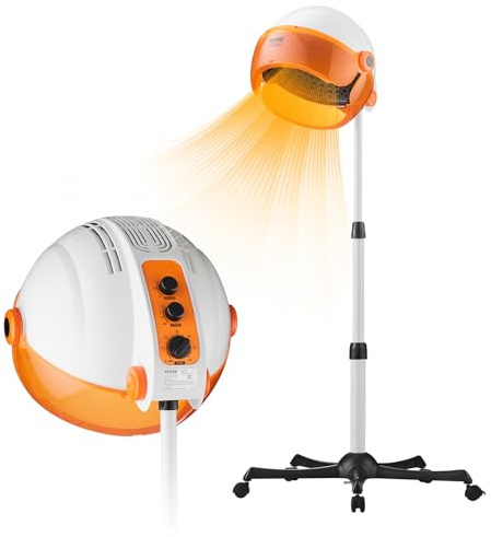 VEVOR 1875W Hooded Bonnet Dryer with Variable Speed, Temperature, Timer, and Wheels for Beauty Salon and Home Spa