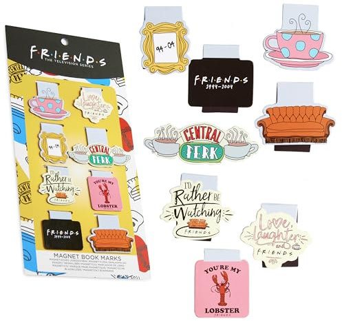 FRIENDS Segnalibro Magnetico Pacco da 8 per Scuola Università Lettura - Accessori per Libri (Confezione multipla da 8)
