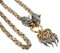OIDEA Herren Bärenklaue Halskette Königskette: Gold Schwer Punk Wikinger Anhänger mit 70 cm Kette Nordisch Viking Schmuck Geschenk für Männer Freund Jungen