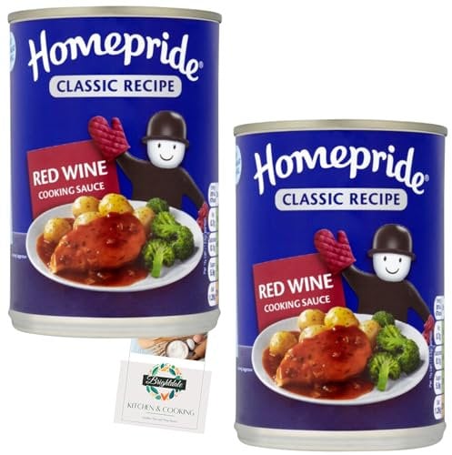 Cooking Sauce Bundle with Homepride Red Wine Sauce 400g 2 Pack + Brightdale Kitchen Booklet