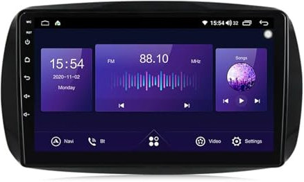 Android 11 Touch Screen Autoradio Navigazione GPS per Mercedes Benz Smart 453 Fortwo 2014-2020 Stereo Multimedia Lettore Auto conSupporto Controllo Volante/FM AM Radio/Bluetooth/con fotocamera(M100S 1