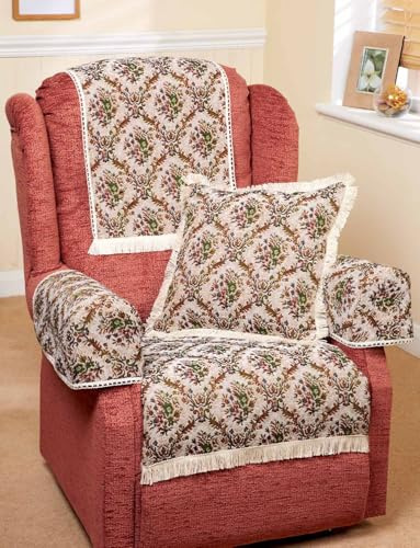 Chums Trellis Irish Tapestry Seat Cover Heavyweight Woven Furniture Protector Durable Polyester Cotton Blend Machine Washable