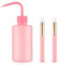 COMNICO Lot de 1 flacon de lavage en plastique de 250 ml et 2 brosses de nettoyage pour le visage, le nez, les points noirs et les cils (rose)