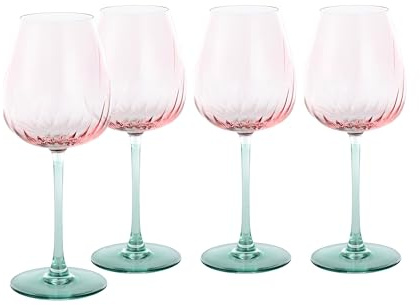 Creatable, 24586, Serie Swirly Spring, 4-teiliges Geschirrset für 4 Personen, Weinglas Set aus Glas, Made in Europe