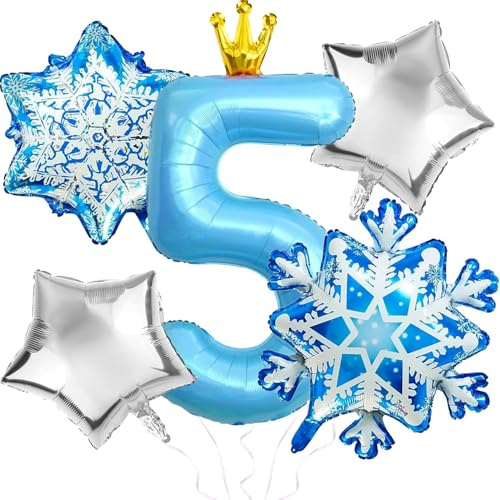 Schneeflocken Deko Luftballon, Schnee Luftballons, Geburtstag Zahlen Luftballon 5 Jahre, Schneeflocken Luftballon, Schneeflocken Helium Ballons, Schneeflocke Folien Ballon