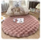 MZSKLW Tappeto rotondo beige in velluto di corallo, moderno, per soggiorno, camera da letto, comodino, lavabile, soffice (rosa, 60 x 60 cm)
