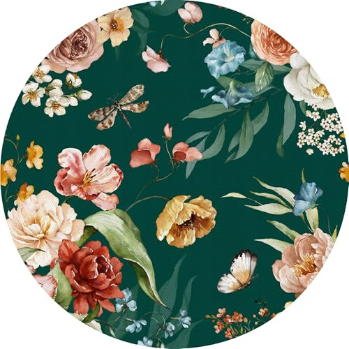 VINILIKO Design | Tappeto rotondo in vinile da giardino [Diam] 200 cm - interno ed esterno, antiscivolo, impermeabile, lavabile, varie misure - vinile soggiorno, terrazza