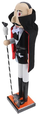 Ciieeo Spooky Halloween Nutcracker Figurine Wooden Vampire Soldier Doll for Holiday Parties Versatile Tabletop Decoration for Shelves and Windowsills for Festive Home Decor