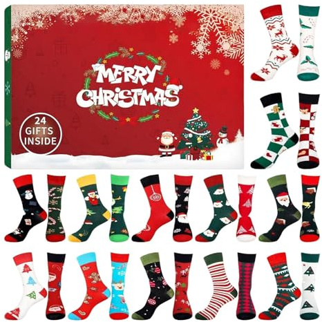 Weihnachtskalender Countdown Lustige Socken Weihnachts-Haushaltsbedarf
