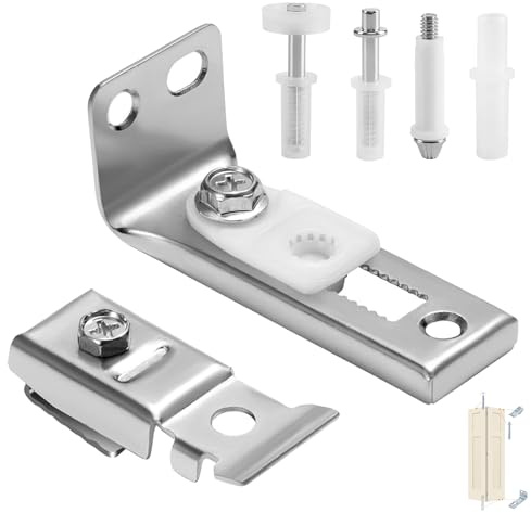 6 PCS Bifold Door Track Kit, Bi Fold Door Track Kit, with 3/8 Pivots, 7/8 to 1 Guide Wheel and Brackets, for Accordion Barn Folding Doors(Silver)