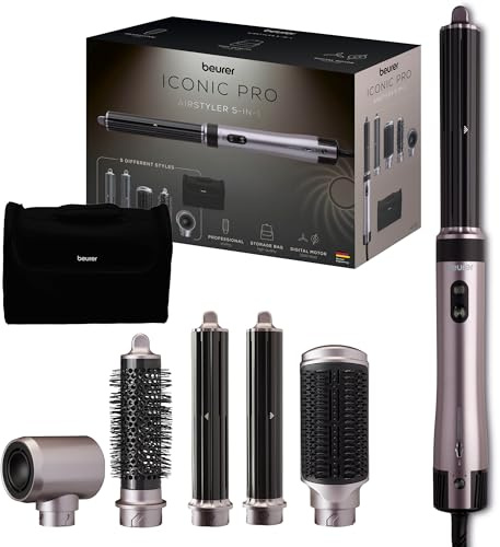 Beurer HT 110 Airstyler 5-en-1, Styler capillaire multifonction pour boucler, lisser & donner du volume, coiffage délicat pour tous les types de cheveux, céramique-tourmaline, 5 embouts
