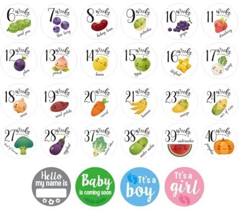 Alipis Autocollants pour Ventre de Grossesse 28pcs Faciles à Enlever sans Résidu Accessoires Photo pour Femmes Enceintes pour Souvenirs de Croissance Bébé
