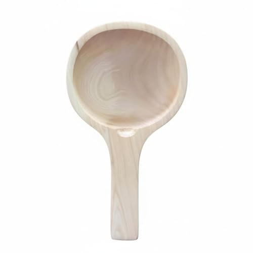 LeeQinersw Louche en Bois Louche eau Cuillère Service Pelle Bain en Cèdre Fait Main Manche Confortable Versement Précis Bois Massif et Stable Adaptée Sauna Salle de Bain Cadeau, Cypress Finished