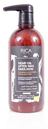 Rica After Wax Emulsion BLACK mit Hanföl | Beruhigt die Haut nach der Haarentfernung | 500ml