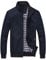 FTCayanz Uomo Giacca Casuale Cappotti Trench Zipper Cappotto Slim Fit Blu Scuro L