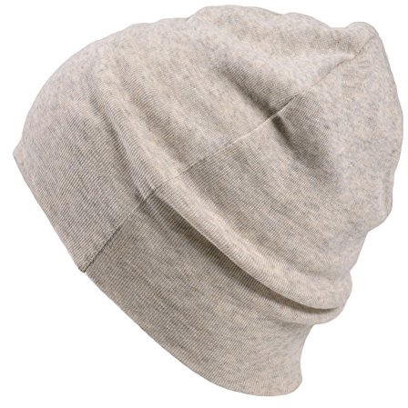 CHARM Bio-Baumwolle Beanie Mütze - Herren Hergestellt In Japan Strick Slouch Creme