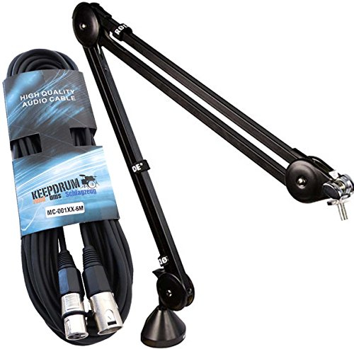 Rode PSA-1 PSA1 Tisch-Mikrofonarm Gelenkarm Mikrofonständer + keepdrum XLR Mikrofonkabel 6m