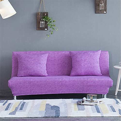 Hiseng Sofabezug 3 Sitzer Ohne Armlehne, Moderner Druck Clic Clac Sofahusse Stretch Schutzhülle Protector Bettcouch Schonbezug Couch überzug Sofabettüberzug (Lila,195-225cm)