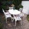 Lazy Susan 152cm Ovaler June Gartentisch in Weiß mit 6 April Stühlen und Terrakotta Sitzkissen | Nachhaltiges Aluminium | Wartungsarm