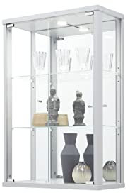 möbelando Hängevitrine Hängeschrank Vitrine Glasvitrine Berlin I Silber