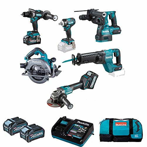 Makita DK0154G602 Werkzeug-Kombination, 40 V, XGT (2 x 4,0 Ah) in Tasche, 6 Stück
