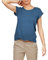 TrendiMax Damen T-Shirt Einfarbig Rundhals Kurzarm Sommer Shirt Locker Oberteile Basic Tops, Alt Blau, M
