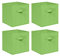 NICEME Foldable Cube Storage Unit Boxes, Non-Woven Fabric Storage Boxes Set, Clothes Drawers for Shelves, 26.5x26.5x28 cm (Light Green, Set of 4)