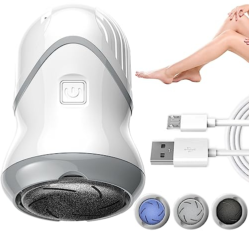 Smerigliatrice Elettrica per Piedi, Rimozione del Callo del Piede con 3 Rulli Ricambio, 2 Velocità, Calli Piedi Rimozione per rimozione di calli e pedicure, strumento per la cura dei piedi