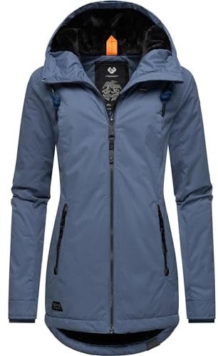 Ragwear Damen warme Winterjacke kurz wasserdicht mit Kapuze Zuzka Winter Indigo Blue23 Gr. L