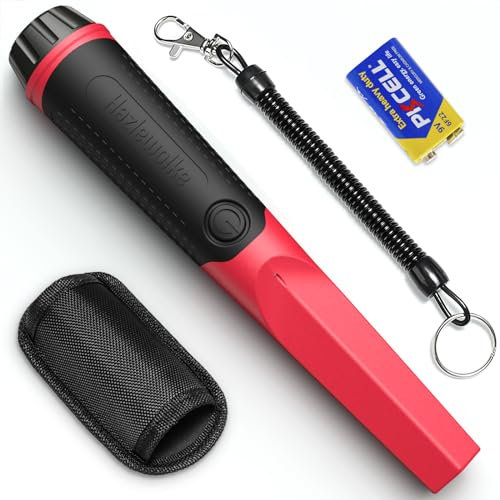 Metal Detector Pinpointer, Hazlewolke IP68 Fully Waterproof Handheld Metal Detectors Wand with 3” Detection Depth, 360°Search Hand Held Metal Detector Pin Pointer Accessories for Adults & Kids