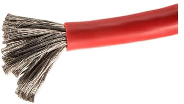 Fil de Silicone souple, 50 mètres/rouleau, 95 mm2, diamètre extérieur 18mm, rouge/noir, 19000/0,08ts, câble résistant à la chaleur, connecteur électrique (Color : Black, Size : 95mm2)