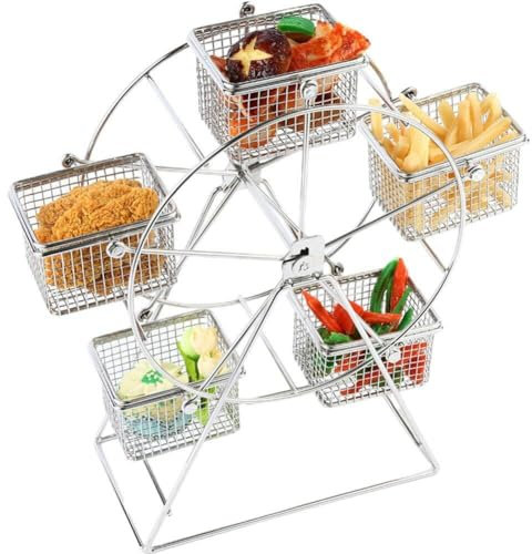 Snack-serviertablett, Riesenrad-drehständer Mit 5 Metallkörben Zum Servieren Von Frittierten Speisen, Leckereien Und Desserts, Vorspeisen-lebensmittelpräsentation Für Party-Restaurant-Buffet