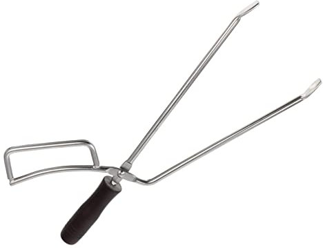 TINEASUR 1Stk Kohlezange feuerzange grillgabel zubehör grill grillbesteck мангал шашлычница verlängerte Kohleklemme lange gerade Zange Müllzange lange grillpinzette Outdoor-Grillzange Holz