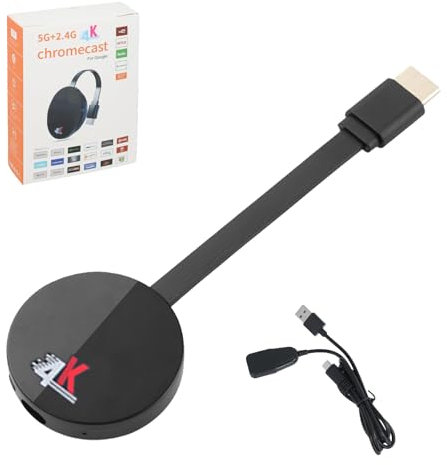 Dongle HDMI 4K wireless supporta 1080p con trasmettitore HDMI wireless 2.4/5GHz Chromecast compatibile con Android/IOS/Windows/Mac/proiettore Supporto DLNA/AirMirror/Airplay/Miracast