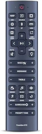 Remote Control For ULTIMEA Poseidon D70 7.1 Channel Virtual Surround Soundbar