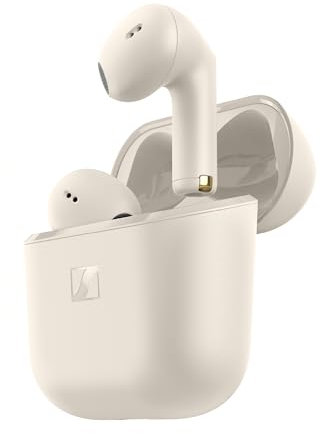 Sennheiser ACCENTUM Open Wireless - Auriculares con diseño Abierto, Sonido dinámico y Bluetooth 5.3, Resistencia a Salpicaduras IPX4, 28 Horas de autonomía y Estuche de Carga USB-C - Crema